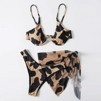Penskaiy ženska kamena bikini bikini dubokog v Seksi Split Split Coleit set Trodijelni plivački odijelo Ukraćaj L Brown U prodaji