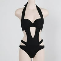 Bikini Brazilski plus veličina Monokini kupaći kostim podstavljeni cvjetni crni kupaći kostimi