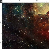 Tkanina - Candy S Galaxy Cosmic Night Skys Cosmos Universe Ispisano Signature Cott tkanina od dvorišta - Dekor za obrtni obrt za šivanje