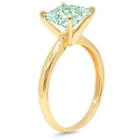 2.5ct princeza rez zeleni simulirani dijamant 18k žuti zlatni godišnjica Angažovane prstene veličine