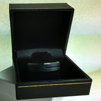 2-tonska crna i plava muška volfram karbidna prstena mat finish comfort fit tungsten vjenčani bend -