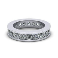 Prirodni dijamantski kanal 3.00ct okrugli rez postavljen ženska godišnjica vjenčana vječna vječna prstena,