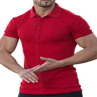 Avamo muškarci polo majice kratki rukav T majice rever vrat ljetni vrhovi klasični majica Atletski rad pulover crvene m