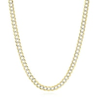 Čvrsta 14k žuto zlato dijamant-Cubanski ogrlica sa lancem 16 - 24