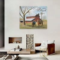 Norina Farmhouse Barn Zidna umjetnost Rustikalna zemlja Barn Windmill Slike Zidni dekor Bog kaže da