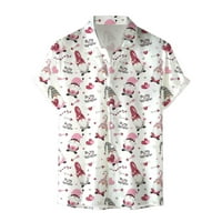 Corashan Muška ljetna majica Muški stil za Valentinovo tiskao je kratki rukav labav gumb Ležerne majice za muškarce