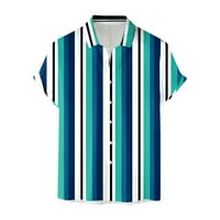 MAN Bluza Ljetni modni zgodni muškarci Slipske košulje kratkih rukava Casual Striped tiskane majice Plaža na plaži Dnevno odjel