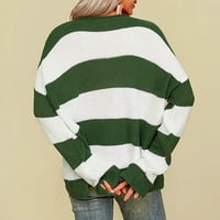 Pad džempera za žene moderne fit džemper pulover V-izrez džemperi za djevojke zelena xl