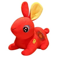 Biplut zec plišani igračka svečana crtana realistična životinjska oblika ugodnog dodir ukrasni poklon Novogodišnja maskota maskota Zeka punjena lutka za kinesku novu godinu