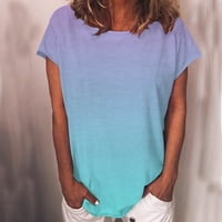 Levmjia Fashion Women Plus Veličina Površina Ženska povremena gradijentna boja Majica kratkih rukava Tunički bluza