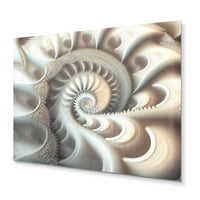 Art DesimanArt 'White Fractal SpiralIng II' moderna geometrijska metalna zidna umjetnost u.