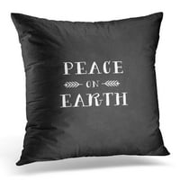 Crni božićni mir na Zemljini bijeli vjerski jastučni poklopac