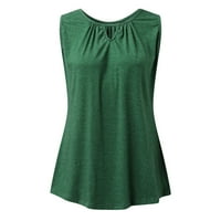 Vrhovi za žene plus veličine Ljeto bez rukava na vrhu majica casual casula rezervoarski vrat bluze ženske majice Mali poliester zeleni l
