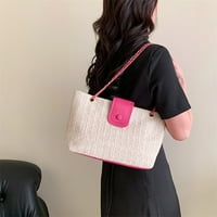 Eyicmarn žene velike slame točke torbice Ljeto zaklopke torba na ramenu tkana torba za posao, putovanja, plaža