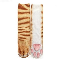 Gladni životinjski print šape čarape 3D štampanje Novelty čarape elastične mačke paške šape čarape za