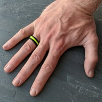Neonski silikonski prsten za žute pruge za muške propusne širine
