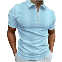 Muške polo majice Čvrsta boja skrenite lapeli zatvarač kratkih rukava za golf košulje za muškarca