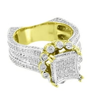 10k žuto zlato vjenčani prsten zmaj sa ručnim rezom 1. CT dijamantna angažman mladenka halo