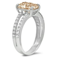 3.96ct jastuk za rezanje šampanjca simulirani dijamant 18k bijelo zlato Angažovanje prstena veličine 6,25