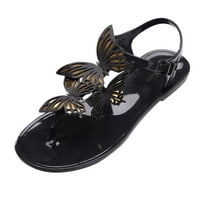 B91XZ udobne sandale za žene proljetne cipele Sandale Žene ravne bowknot i Flip ženske modne flops ljetne žene crno, veličine 8