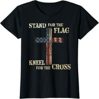 Za zastavu kleknu za križ - vjera američka patriotska majica
