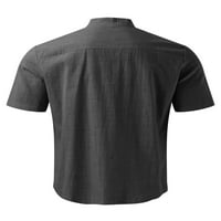 Capreze muškarci vrhovi bluza s kratkim rukavima za bluzu za ljetne majice Ležerne majica sa košuljom majica tamno siva l
