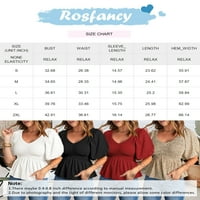 Rosfancy Womens V izrezani bluzni bluzovi za mahune za mahune TUNUČKE BLOUSE DRESSY TOPS