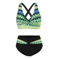 Ženski bikini kupaći komisioni Boho Print bikini set visokog kostimu za kušanje s pritiskom na kupaći