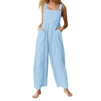Ernkv ženski široki pamučni pamučni posteljina Summer Clearence Prozračne opuštene modne pantalone Čvrsto