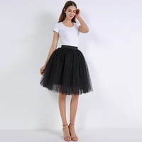 FVWitlyh bijela mini suknja Ženska povremena struka Solid Flare Long Maxi suknja