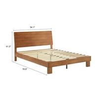 Moderna drvena platforma sa niskim drvenim platformom sa podesivom visinom uzglavlje za spavaću sobu, kraljica veličine Drveni krevet sa uzglavljem, drvna slat podrška i nije potrebna, tikovina