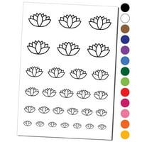 Yoga Lotus cvjetni obris vodootporne privremene tetovaže za tetovaže lažna umjetnička kolekcija - svijetlo zelena