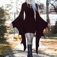 Ženske padajuće haljine Vintage Flare rukava za omotač haljina Halloween Gothic Witch haljina Mini srednjovjekovna