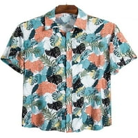 Muškarci Ljetni košulje Rezervirajte majicu Kratki rukav Tors MENS Hawaiian Tee Beach Majica Style E l