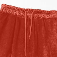 WAVSUF Womens setovi salon dugih rukava s dugim rukavima Duksevi za punjenje i hlače Crvene dukseve
