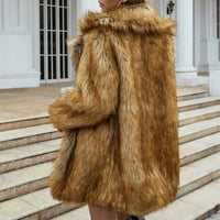 Ženske dame toplo Furry COOT jakna zima skreće na ovratnik čvrsta vanjska odjeća Hot6SL4885360