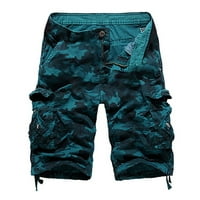 DroolingDog Men Pant Cargo Multi-Džep sa labavim gumbom Zatvaranje modnih zelenih pantalona za pet četvrtine za jogging