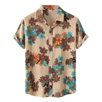 Muška majica Grafički havajlji cvjetni ispis bluza kratkih rukava sa prekidačem za ovratnike Ljetni