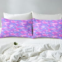 Dinosaur je postavljena posteljina za krevet za djecu za djecu dječaka spavaća soba, šareni krevet za pokrov za prevlake, dinosaur Silhouette Komforter poklopac arrow Decor Duvet poklopac sa jastukom bez komfor