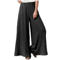 Vivianyo HD Ljetne hlače za žene Žene Modni Ležerne prilike Pocket COLL COLL COLL labavi pune dužine