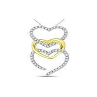 3gems Prodavaonice nakita 10kt dvotonski zlatni ženski okrugli dijamant trostruki kaskadan privjesak za srce CTTW