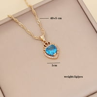 Fledorashia ogrlice za ženske majčine dnevne poklone dame modne višebojne ljubavne ogrlice Crystal Clanicle