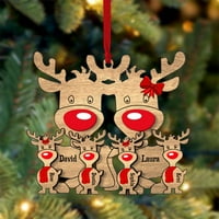 Personalizirani jeleni Božićni ukrasi Početna 6Diy ugravirano ime Odreze za odmor Božićni vijak stakleni