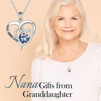 Sterling Silver Nana pokloni ogrlica originalna ili stvorena srčanim darovima nakita za baku Nana iz unuke