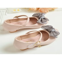 Gomelly Girl's Princess Comfort Haljina cipele Bow Mary Jane Sandals Mid Heel Pumpe Dječje Djeca Pink