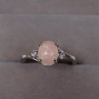 Leesechin Exquisite ženski prsten ovalni rez vatrootporni nakit za rođendan na poklon bridal party prsten ružičaste ponude za danas
