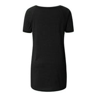 MLQIDK Ljetne bluze za žene Dressy Casual okrugli vrat Dressy Case Ležerne prilike ljetne majice kratkih rukava Plus size Labave ležerne teenje