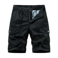 Ljeto Capris Muške casual hlače Labavi ravni pamučni prozračivo sportske kratke hlače muškarci crni