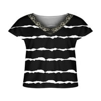 Beiwei Dame Fashion Cracy Pulover Gradijent labavi majica Striped Loungewear Ljetni vrhovi