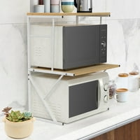 Ansley & Hosho mikrovalna pećnica štand kuhinje pekarski nosač za pohranu za pohranu s dodatnim policama